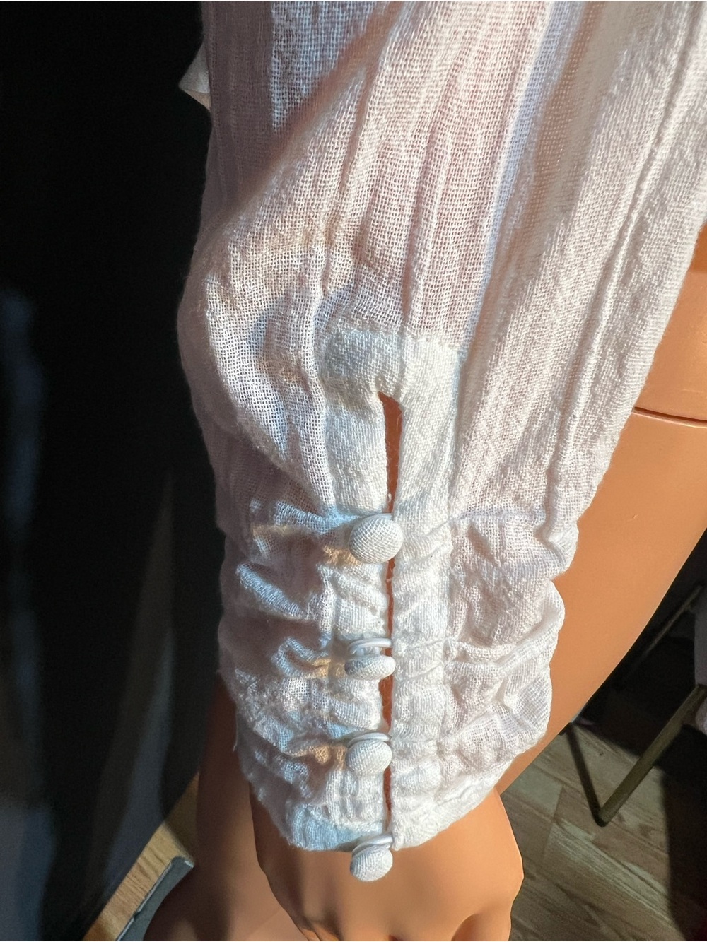 Free People White Peasant-Style Sweetheart Neck Blouse - Picture 6 of 9